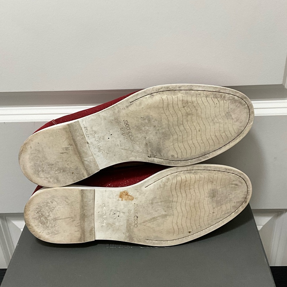 Jimmy Choo Red Suede Sneakers - Picture 11 of 14